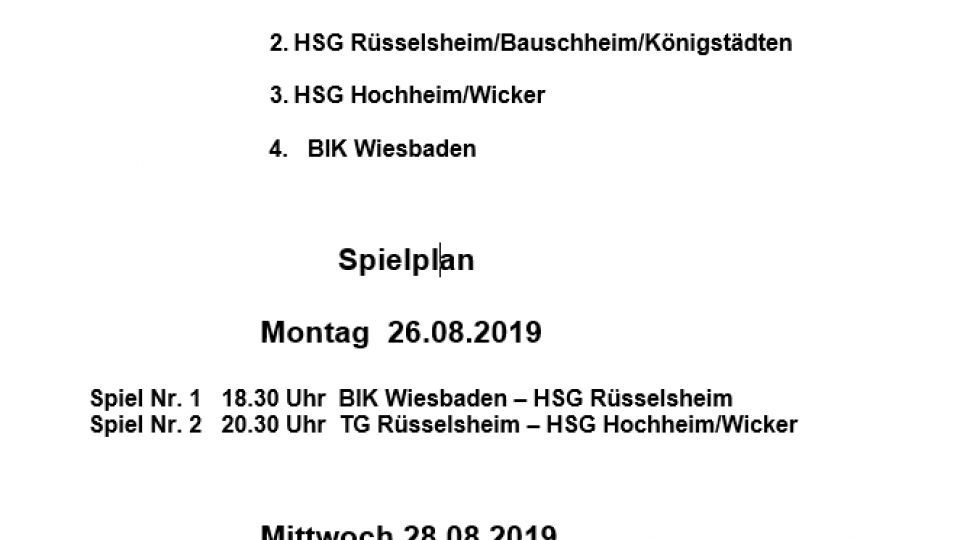 Spielplan RMC 2019